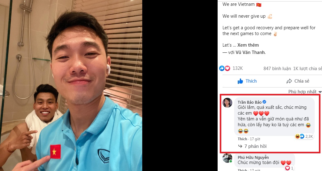 Tán luôn Xuân Trường: 'Yên tâm, anh vẫn giữ món quà như dã hứa, còn lấy hay không là tùy các em'.