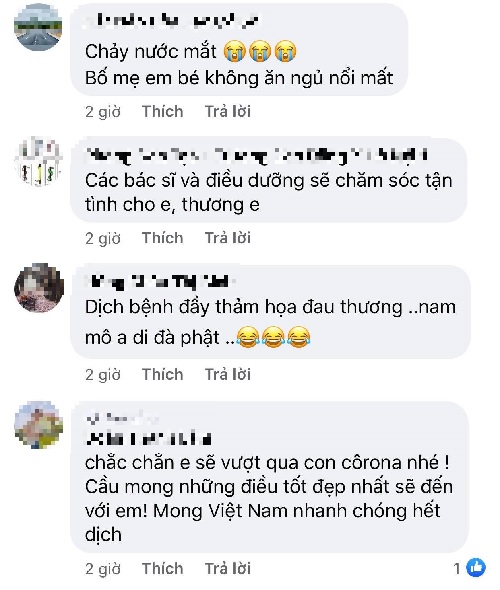 Cư dân mạng thể hiện sự xót thương trước hình ảnh bé 8 ngày tuổi bị đưa đi cách ly. Ảnh chụp màn hình Cư dân mạng thể hiện sự xót thương trước hình ảnh bé 8 ngày tuổi bị đưa đi cách ly. Ảnh chụp màn hình