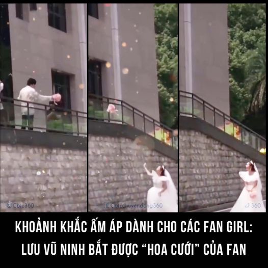 Lưu Vũ Ninh bắt được 'hoa cưới' của fan khiến netizen tan chảy 1