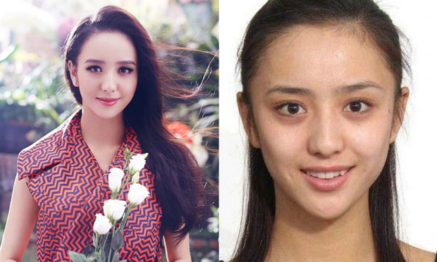 Rất nhiều người đã từng đổ nghiêng ngả trước vẻ đẹp của 'mỹ nhân Tân Cương' Đồng Lệ Á. Tuy nhiên, khi ảnh mặt mộc của cô được tiết lộ, nhiều người bàng hoàng. Không thể phủ nhận Đồng Lệ Á có 2 lúm đồng xu rất duyên, gương mặt đẹp nhưng đôi mắt gấu trúc khiến cô nàng trông mệt mỏi, kém sức sống.