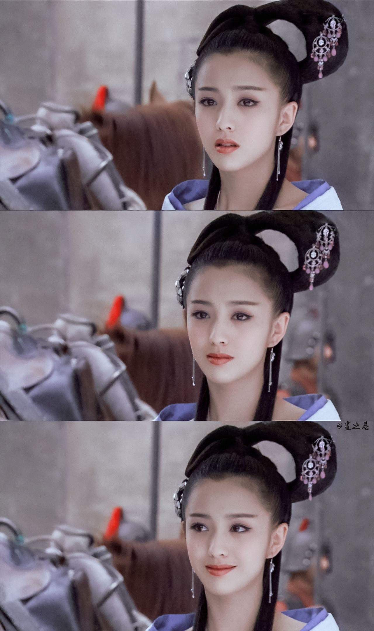 Đồng Lệ Á từng khiến khán giả sửng sốt khi đóng vai Triệu Phi Yến trong phim Mẫu Nghi Thiên Hạ. Thân hình mảnh mai, gương mặt đẹp đến ngộp thở của 'mỹ nhân Tân Cương' thực sự là lựa chọn hoàn hảo cho vai diễn Triệu Phi Yến. Cô sở hữu vẻ đẹp sang trọng, uy nghiêm và tỏa sáng.