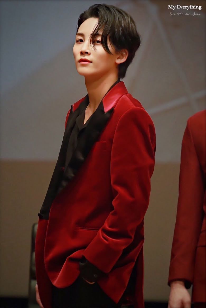 Những lần SEVENTEEN hóa 'chúa tể visual, chiến thần nhan sắc' nhờ mặc màu đỏ - Ảnh 5 Những lần SEVENTEEN hóa 'chúa tể visual, chiến thần nhan sắc' nhờ mặc màu đỏ - Ảnh 5