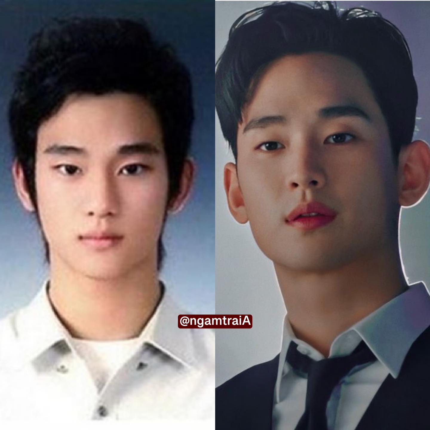 Kim Soo Hyun được bình chọn là người có nhan sắc ít thay đổi nhất trong số các nam thần. Mọi nét của anh ấy gần như nguyên vẹn so với thời nhỏ. Nhan sắc của Soo Hyun giờ chững chạc hơn và cuốn hút hơn mà thôi.