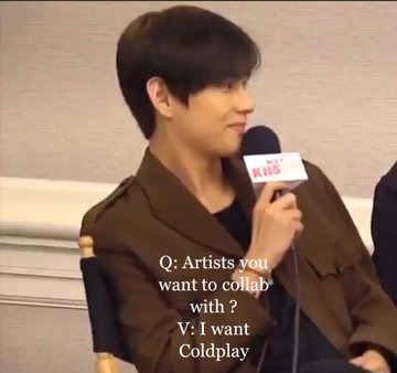 V BTS muốn collab với Coldplay và giờ đã được thỏa nguyện. V BTS muốn collab với Coldplay và giờ đã được thỏa nguyện.