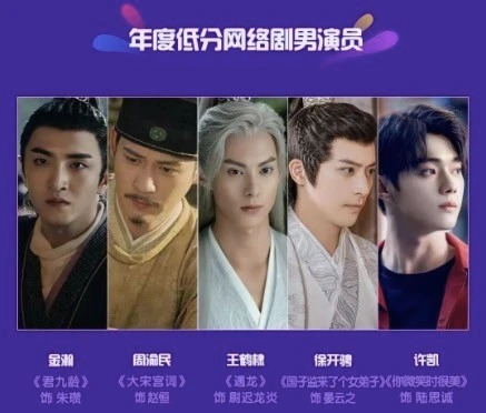 19 diễn viên Hoa ngữ tệ nhất 2021: Đặng Luân, Hứa Khải gây sốc, Cổ Lực Na Trát lập cú đúp 5