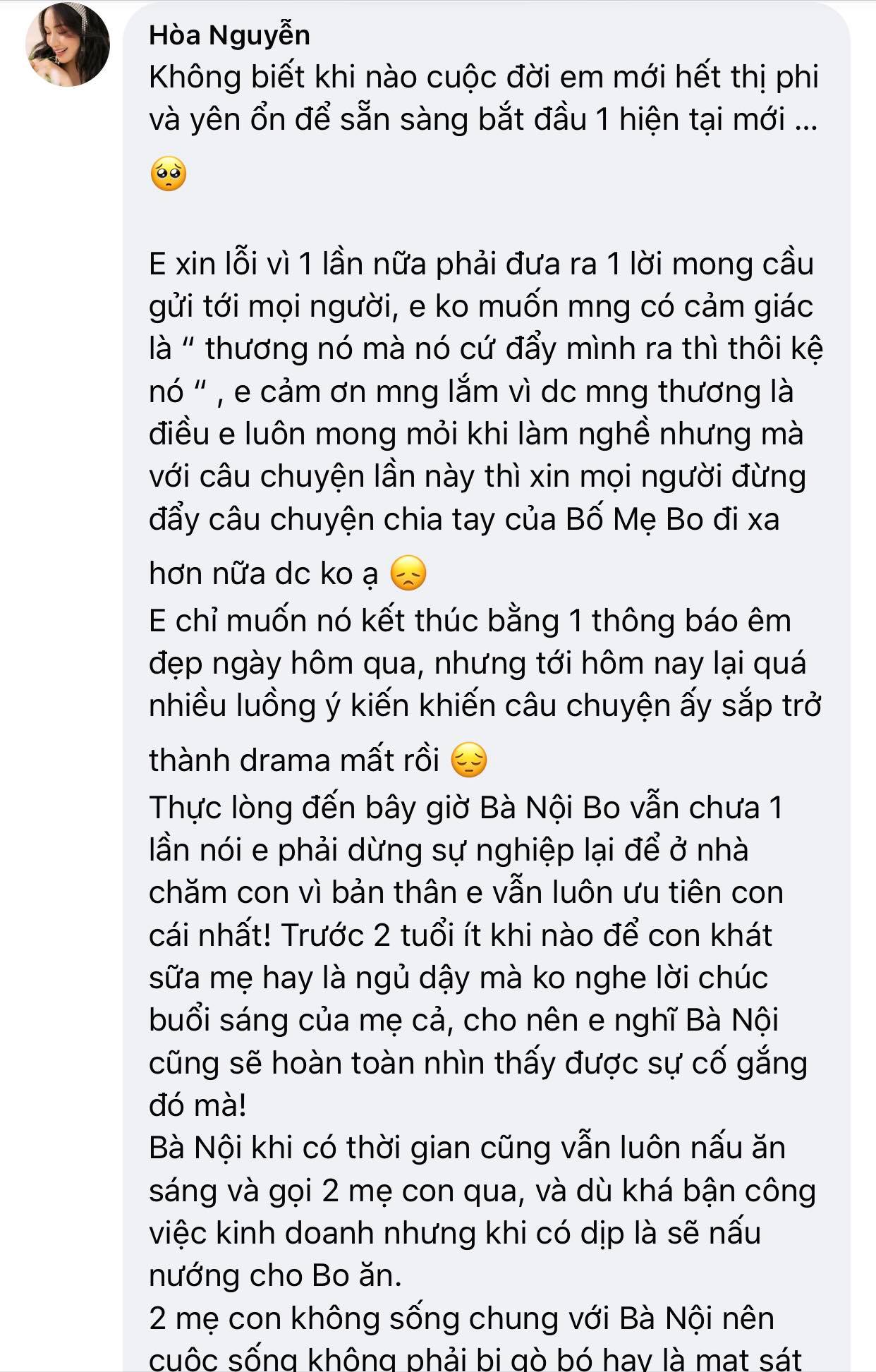 Bên dưới bài đăng của Minh Hải, Hòa Minzy 'cầu xin' CDM không tiếp tục đào bới, suy diễn về chuyện của mình, đẩy mọi chuyện xa hơn. Ảnh: FBNV Bên dưới bài đăng của Minh Hải, Hòa Minzy 'cầu xin' CDM không tiếp tục đào bới, suy diễn về chuyện của mình, đẩy mọi chuyện xa hơn. Ảnh: FBNV