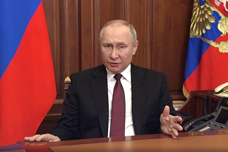 Tổng thống Putin tuyên bố chiến dịch quân sự đặc biệt hôm 24/2 và khẳng định không muốn chiếm lãnh thổ Ukraine. Ảnh: Internet Tổng thống Putin tuyên bố chiến dịch quân sự đặc biệt hôm 24/2 và khẳng định không muốn chiếm lãnh thổ Ukraine. Ảnh: Internet