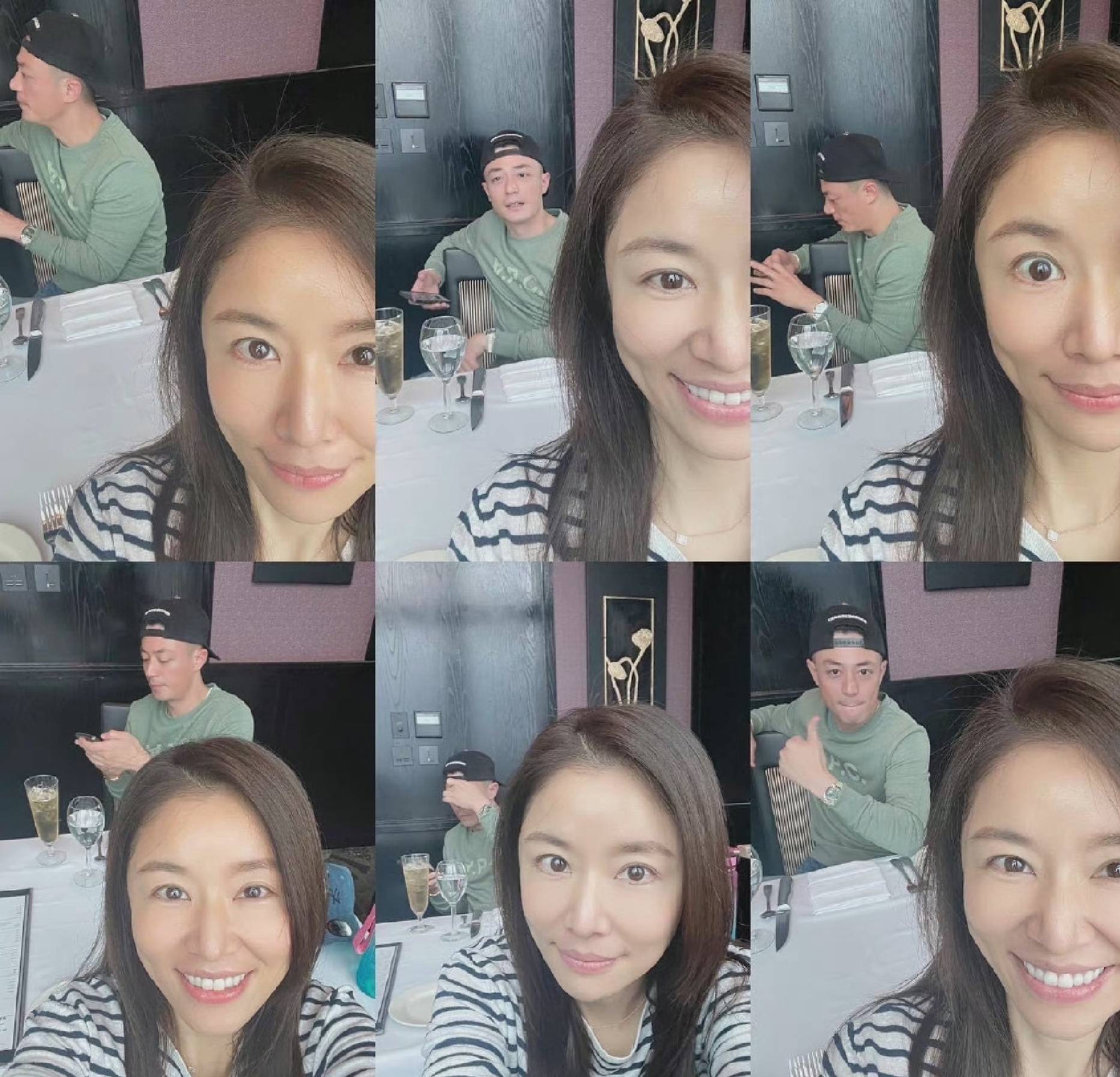 Ban đầu, Hoắc Kiến Hoa không biết mình bị biến thành phông nền cho vợ. Sau khi phát hiện Lâm Tâm Như đang selfie, 'tra Long' nhanh chóng vào tư thế giơ tay tạo dáng.