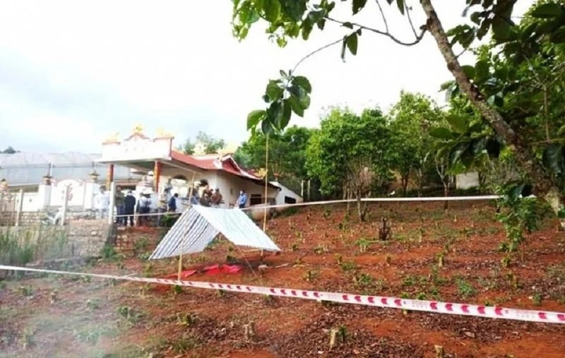 Hiện trường phát hiện thi thể nạn nhân tại Đà Lạt.