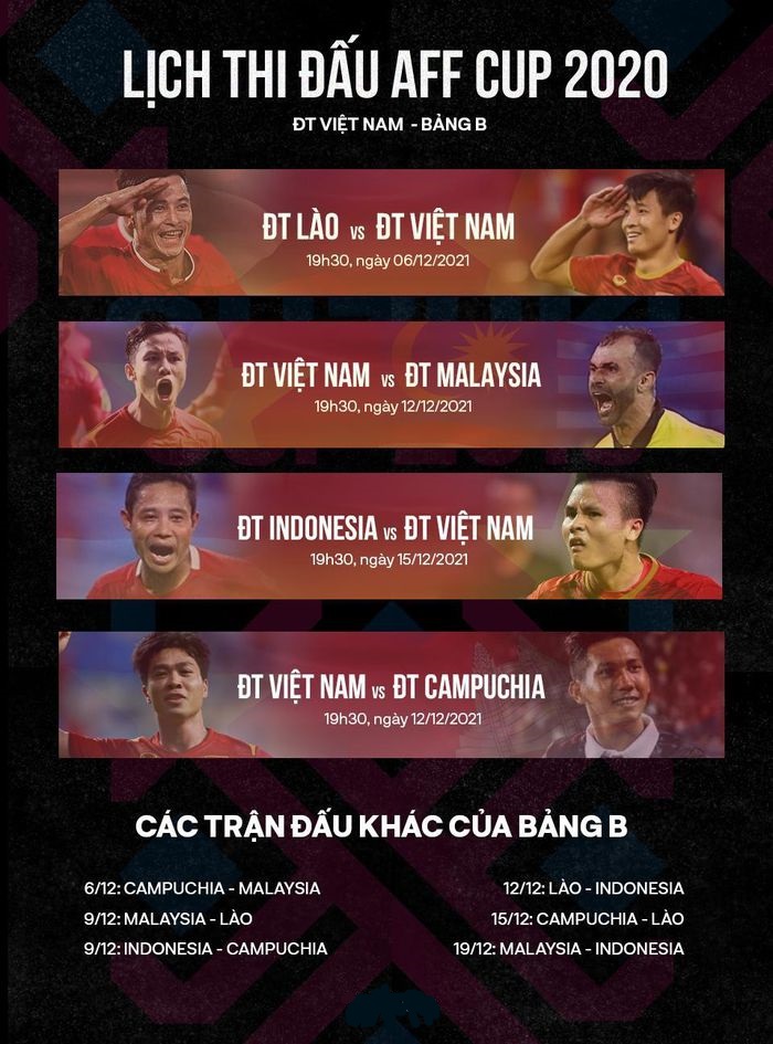Lịch thi đấu ĐT Việt Nam