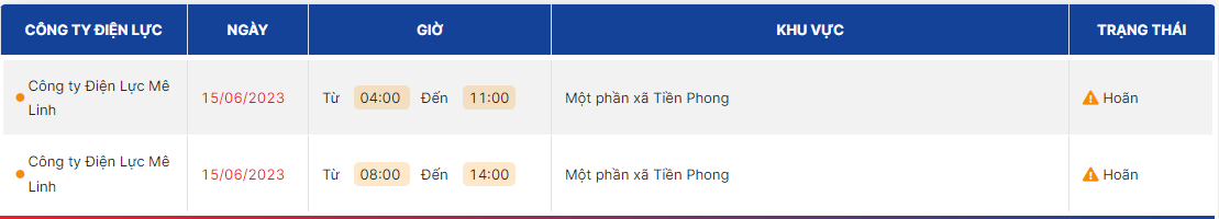 Lịch cúp điện Hà Nội ngày 15/6/2023: Nhiều nơi hoãn cắt điện - Ảnh 4 Lịch cúp điện Hà Nội ngày 15/6/2023: Nhiều nơi hoãn cắt điện - Ảnh 4
