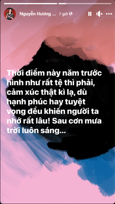 Dòng trạng thái vào sáng sớm của diễn viên Hương Giang gây chú ý. Dòng trạng thái vào sáng sớm của diễn viên Hương Giang gây chú ý.