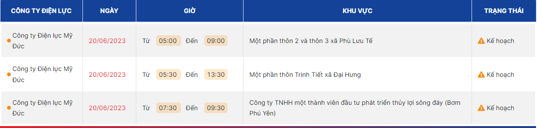 Lịch cúp điện Hà Nội ngày 20/6/2023: Nhiều nơi có kế hoạch và hoãn cắt điện - Ảnh 2 Lịch cúp điện Hà Nội ngày 20/6/2023: Nhiều nơi có kế hoạch và hoãn cắt điện - Ảnh 2