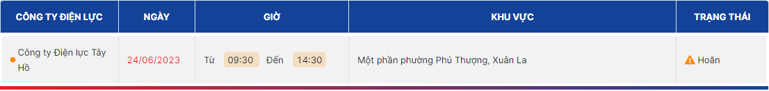 Lịch cúp điện Hà Nội ngày 24/6/2023: Đủ cung ứng điện, khu vực cắt điện giảm mạnh - Ảnh 1 Lịch cúp điện Hà Nội ngày 24/6/2023: Đủ cung ứng điện, khu vực cắt điện giảm mạnh - Ảnh 1