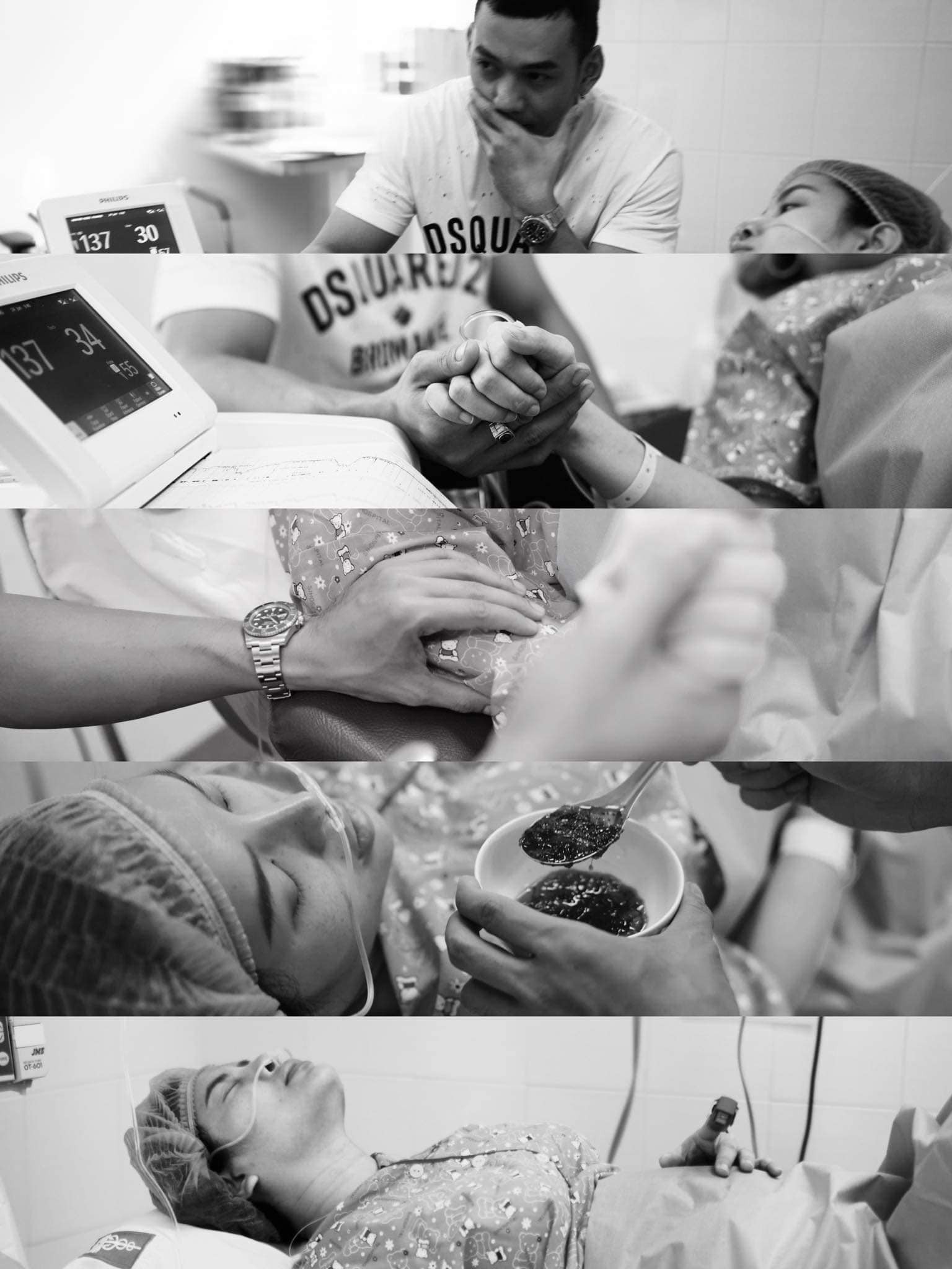 Lý Bình luôn bên cạnh và chăm sóc Phương Trinh Jolie khi lâm bồn.