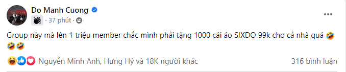 Dòng trạng thái của NTK Đỗ Mạnh Cường khi vừa tham gia vào group. Dòng trạng thái của NTK Đỗ Mạnh Cường khi vừa tham gia vào group.