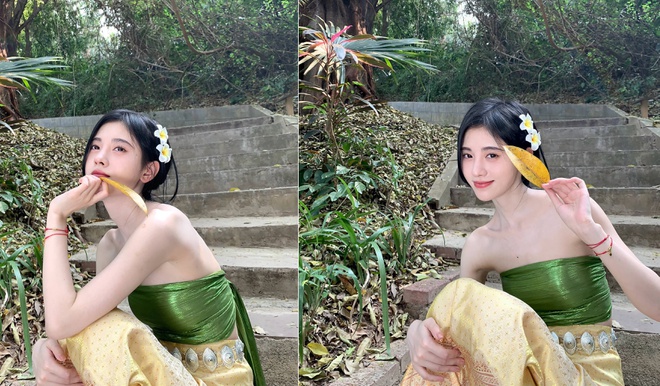 Diện trang phục truyền thống Thái Lan, Cúc Tịnh Ý khiến người hâm mộ 'đứng ngồi không yên' - Ảnh 3 Diện trang phục truyền thống Thái Lan, Cúc Tịnh Ý khiến người hâm mộ 'đứng ngồi không yên' - Ảnh 3