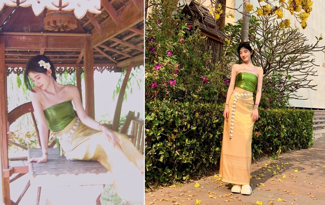 Diện trang phục truyền thống Thái Lan, Cúc Tịnh Ý khiến người hâm mộ 'đứng ngồi không yên' - Ảnh 4 Diện trang phục truyền thống Thái Lan, Cúc Tịnh Ý khiến người hâm mộ 'đứng ngồi không yên' - Ảnh 4