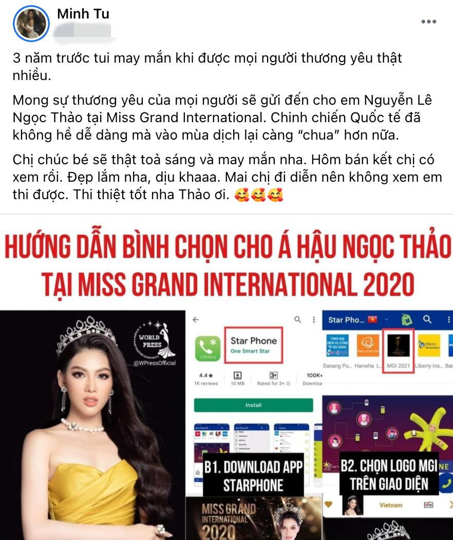H’Hen Niê, Khánh Vân, Minh Tú kêu gọi dân tình vote cho Ngọc Thảo tại Miss Grand 2020, chiến thắng chẳng còn xa - Ảnh 9 H’Hen Niê, Khánh Vân, Minh Tú kêu gọi dân tình vote cho Ngọc Thảo tại Miss Grand 2020, chiến thắng chẳng còn xa - Ảnh 9