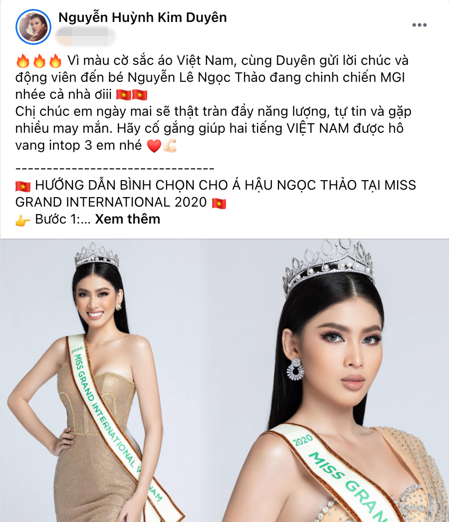 H’Hen Niê, Khánh Vân, Minh Tú kêu gọi dân tình vote cho Ngọc Thảo tại Miss Grand 2020, chiến thắng chẳng còn xa - Ảnh 5 H’Hen Niê, Khánh Vân, Minh Tú kêu gọi dân tình vote cho Ngọc Thảo tại Miss Grand 2020, chiến thắng chẳng còn xa - Ảnh 5