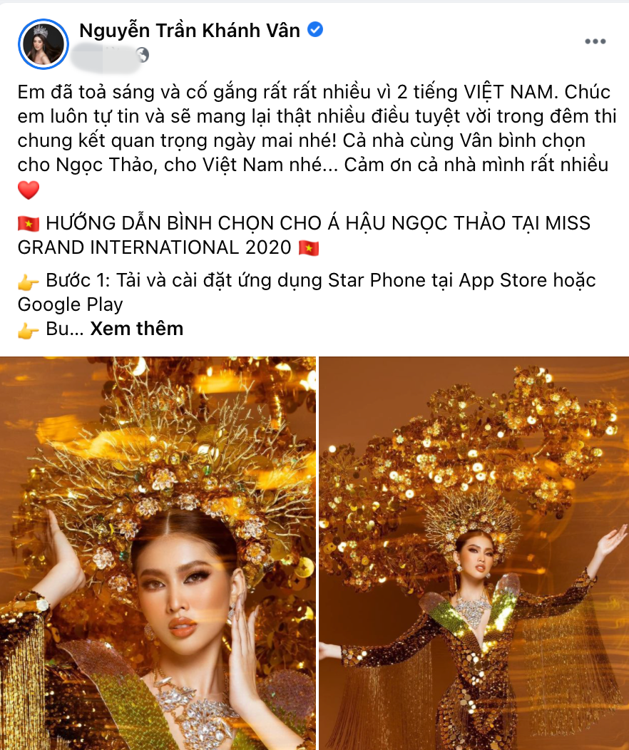 H’Hen Niê, Khánh Vân, Minh Tú kêu gọi dân tình vote cho Ngọc Thảo tại Miss Grand 2020, chiến thắng chẳng còn xa - Ảnh 4 H’Hen Niê, Khánh Vân, Minh Tú kêu gọi dân tình vote cho Ngọc Thảo tại Miss Grand 2020, chiến thắng chẳng còn xa - Ảnh 4