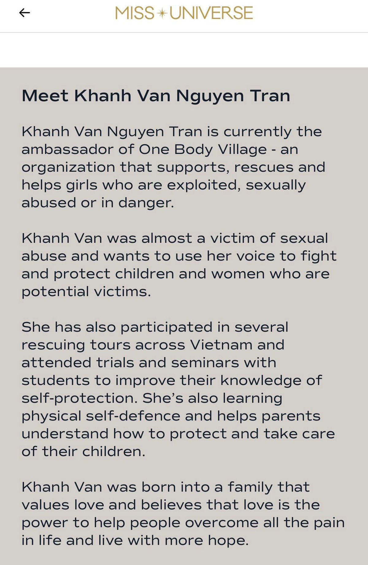 Khánh Vân xuất hiện đầy ấn tượng trên trang chủ Miss Universe - Ảnh 2 Khánh Vân xuất hiện đầy ấn tượng trên trang chủ Miss Universe - Ảnh 2