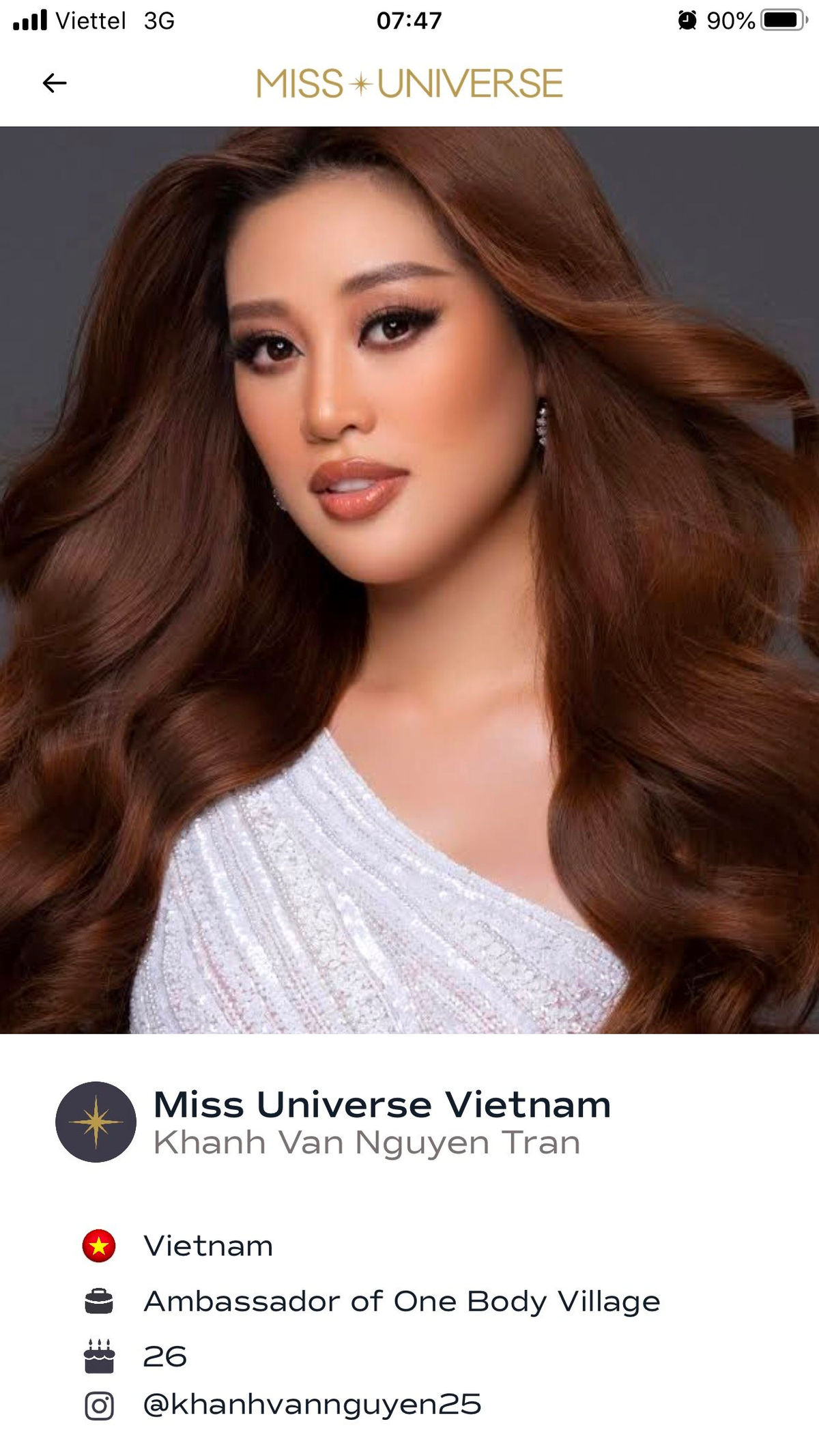Khánh Vân xuất hiện đầy ấn tượng trên trang chủ Miss Universe - Ảnh 1 Khánh Vân xuất hiện đầy ấn tượng trên trang chủ Miss Universe - Ảnh 1