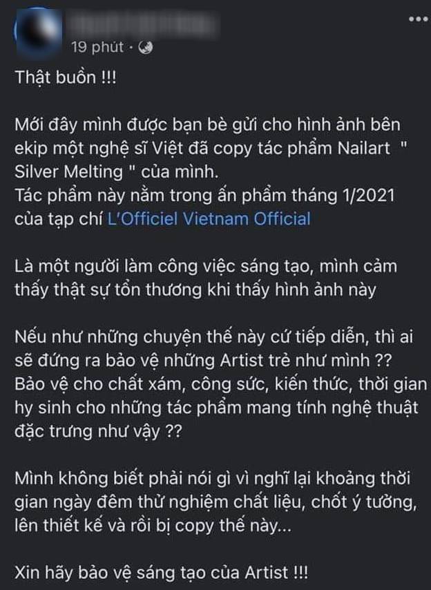Nội dung bài tố của Đặng Quỳnh Anh. Ảnh chụp màn hình