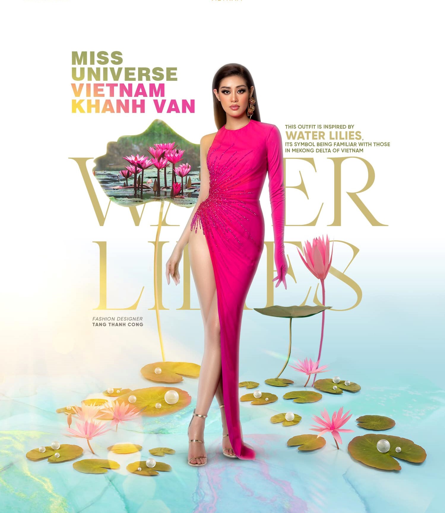 Khánh Vân diện váy xẻ tít tắp, truyền tải vẻ đẹp của người con gái Việt Nam tại đường đua Miss Universe - Ảnh 1