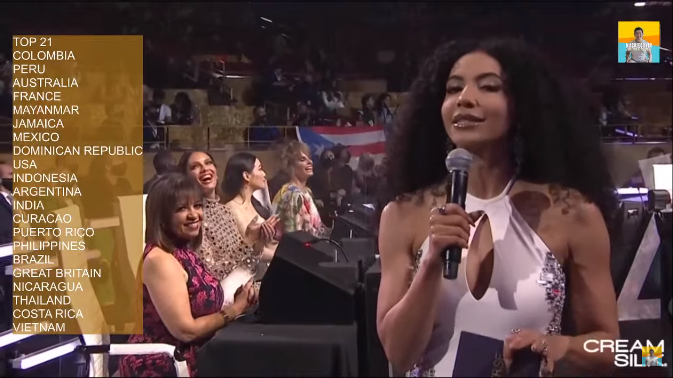 7:55. Top 21 chung cuộc đã chính thức lộ diện. MC giới thiệu đội ngũ ban giám khảo đêm thi chung kết