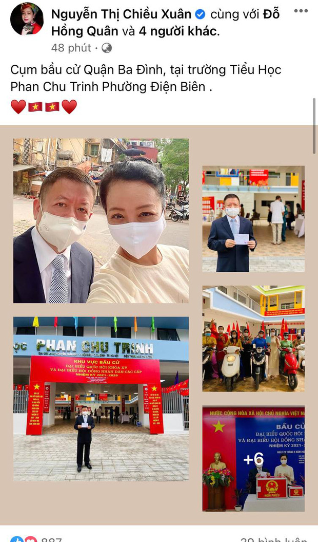 Tổng kết ngày Bầu cử của sao Việt: Vy Oanh bầu bí nhưng vô cùng hăng hái, Xuân Bắc, Tiểu Vy nhập ‘team dậy sớm’, Khánh Vân ở phương xa vẫn không quên hưởng ứng - Ảnh 12 Tổng kết ngày Bầu cử của sao Việt: Vy Oanh bầu bí nhưng vô cùng hăng hái, Xuân Bắc, Tiểu Vy nhập ‘team dậy sớm’, Khánh Vân ở phương xa vẫn không quên hưởng ứng - Ảnh 12