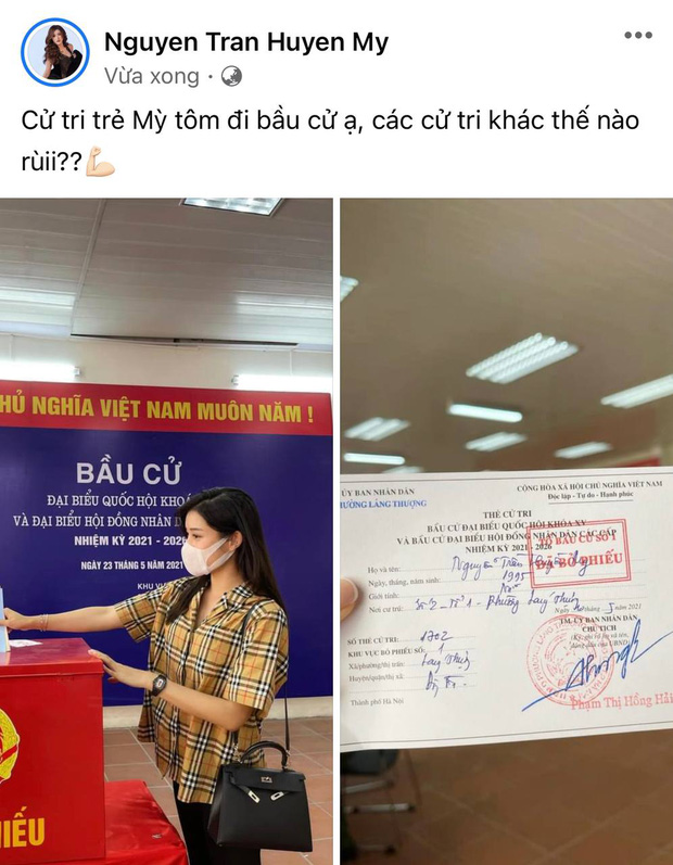 Tổng kết ngày Bầu cử của sao Việt: Vy Oanh bầu bí nhưng vô cùng hăng hái, Xuân Bắc, Tiểu Vy nhập ‘team dậy sớm’, Khánh Vân ở phương xa vẫn không quên hưởng ứng - Ảnh 6 Tổng kết ngày Bầu cử của sao Việt: Vy Oanh bầu bí nhưng vô cùng hăng hái, Xuân Bắc, Tiểu Vy nhập ‘team dậy sớm’, Khánh Vân ở phương xa vẫn không quên hưởng ứng - Ảnh 6