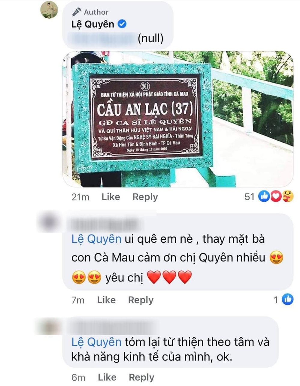 Lệ Quyên đính kèm cả hình ảnh làm bằng chứng cho hoạt động thiện nguyện của mình. Ảnh chụp màn hình Lệ Quyên đính kèm cả hình ảnh làm bằng chứng cho hoạt động thiện nguyện của mình. Ảnh chụp màn hình