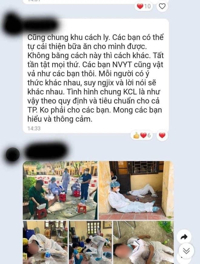 Bị đưa cơm muộn, người phụ nữ nhắn tin bày tỏ bức xúc trong nhóm quản lý khu cách ly 4 Bị đưa cơm muộn, người phụ nữ nhắn tin bày tỏ bức xúc trong nhóm quản lý khu cách ly 4