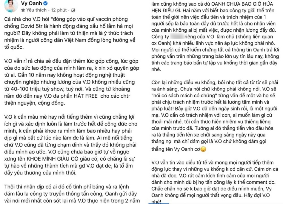 Vy Oanh phản pháo 'cực gắt' về chuyện từ thiện, khẳng định sẽ trừng trị kẻ 'gắp lửa bỏ tay người' 1 Vy Oanh phản pháo 'cực gắt' về chuyện từ thiện, khẳng định sẽ trừng trị kẻ 'gắp lửa bỏ tay người' 1