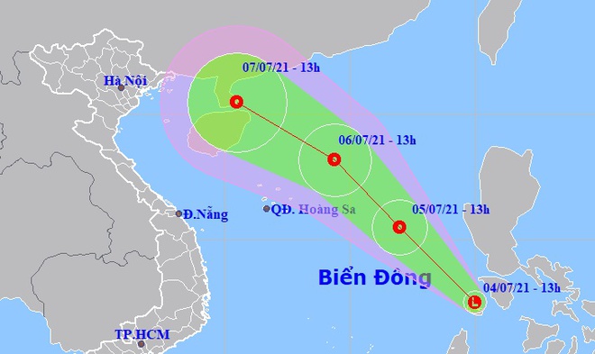 Trong những ngày tới, mưa dông sẽ xuất hiện ở nhiều nơi trên cả nước trong những ngày tới, cùng lúc Biển Đông khả năng đón áp thấp nhiệt đới. Ảnh: NCHMF.