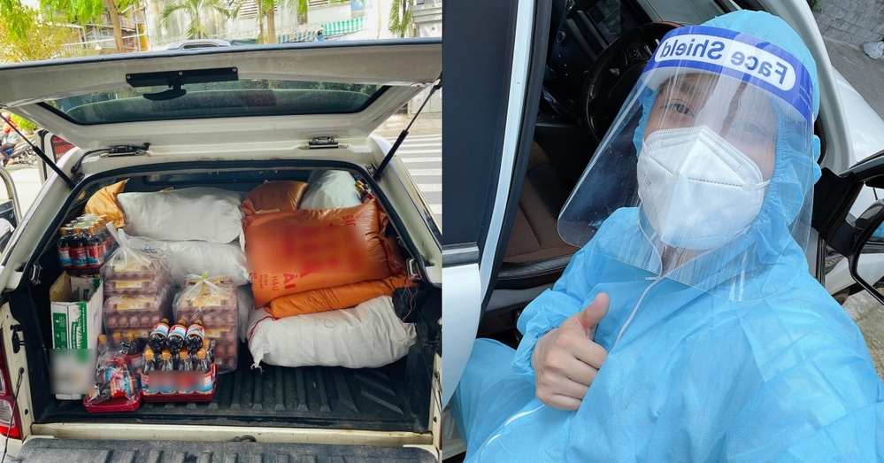Bỏ ngoài tai mọi chỉ trích, Việt Hương thuê hẳn xe tải chở bánh mỳ, trứng gà phân phát cho bà con vùng dịch 3 Bỏ ngoài tai mọi chỉ trích, Việt Hương thuê hẳn xe tải chở bánh mỳ, trứng gà phân phát cho bà con vùng dịch 3
