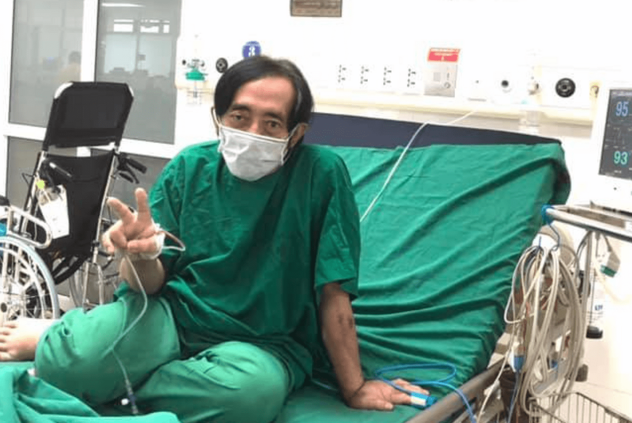 Nghệ sĩ Giang Còi vẫn lạc quan chống chọi bệnh tật đến giây phút cuối cùng. Ảnh: FB Nghệ sĩ Giang Còi vẫn lạc quan chống chọi bệnh tật đến giây phút cuối cùng. Ảnh: FB