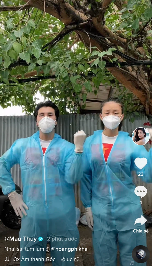 Nhưng sau đó, Mâu Thủy phải xóa clip cũ vì không mặc đồ bảo hộ và đăng lại clip chuẩn chỉnh Nhưng sau đó, Mâu Thủy phải xóa clip cũ vì không mặc đồ bảo hộ và đăng lại clip chuẩn chỉnh