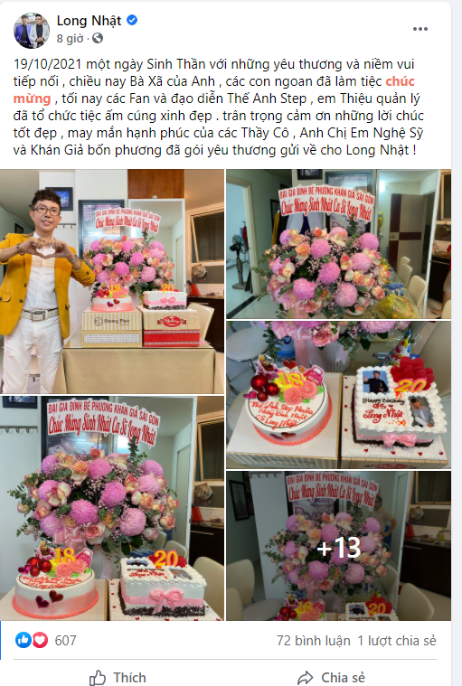 Cuối ngày, anh không quên gửi lời cảm ơn đến fan hâm mộ, bạn bè đồng nghiệp vì đã tạo nên một ngày sinh nhật thật ý nghĩa Cuối ngày, anh không quên gửi lời cảm ơn đến fan hâm mộ, bạn bè đồng nghiệp vì đã tạo nên một ngày sinh nhật thật ý nghĩa