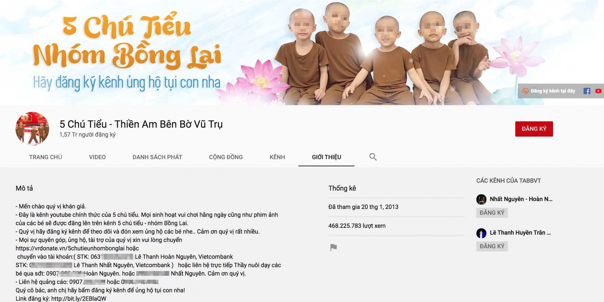Thế nhưng mọi thông tin donate lại được công khai trên kênh Youtube triệu view Thế nhưng mọi thông tin donate lại được công khai trên kênh Youtube triệu view