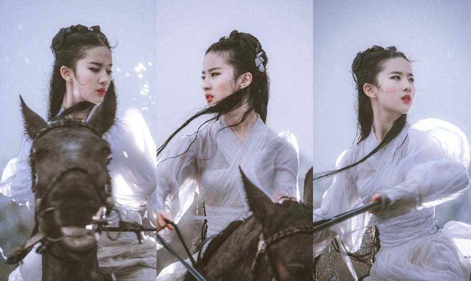 Blogger đăng tải lại bộ ảnh cưỡi ngựa huyền thoại của Lưu Diệc Phi cùng lời bình luận 'mỗi lần xem đều phải dừng lại cảm thán.'