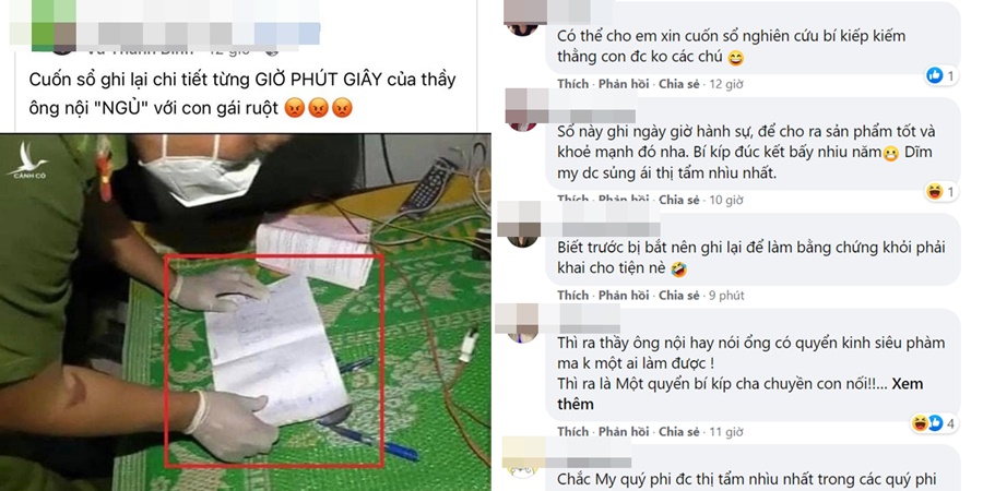 Mạng xã hội lan truyền hình ảnh cuốn sổ 'thời gian ăn ngủ' của ông Lê Tùng Vân (đối tượng cầm đầu Tịnh Thất Bồng Lai) với con gái. Dẫu chỉ là nguồn thông tin chưa được xác minh tuy nhiên đã tạo nên làn sóng căm phẫn