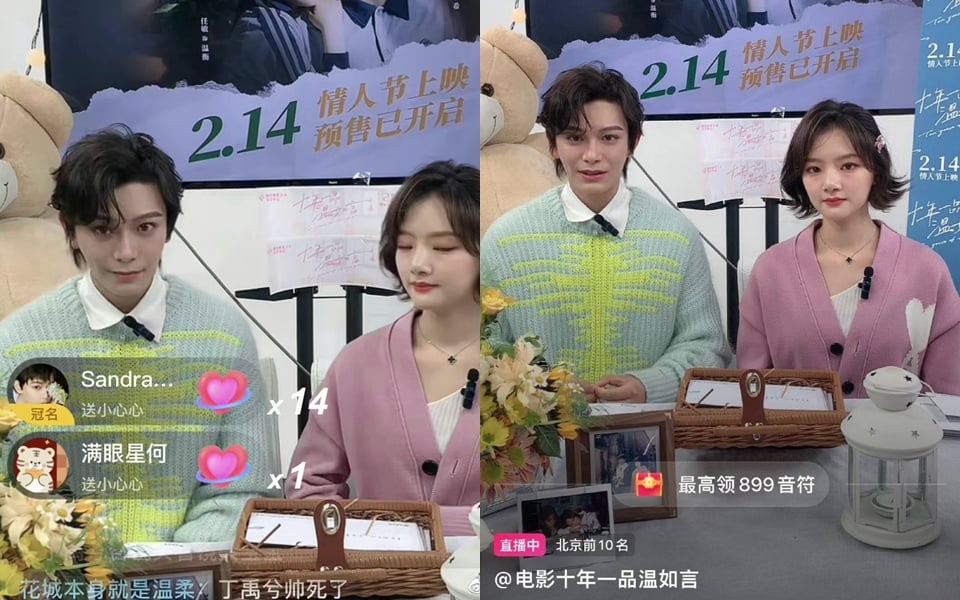 Trong buổi livestream quảng bá cho bộ phim 'Mười Năm Nhất Phẩm Ôn Như Ngôn' sẽ ra rạp vào ngày 14/2 tới đây, Đinh Vũ Hề đã bị netizen chê kém sắc, không chỉ vậy còn trang điểm quá đậm và dùng bộ lọc Douyin không phù hợp