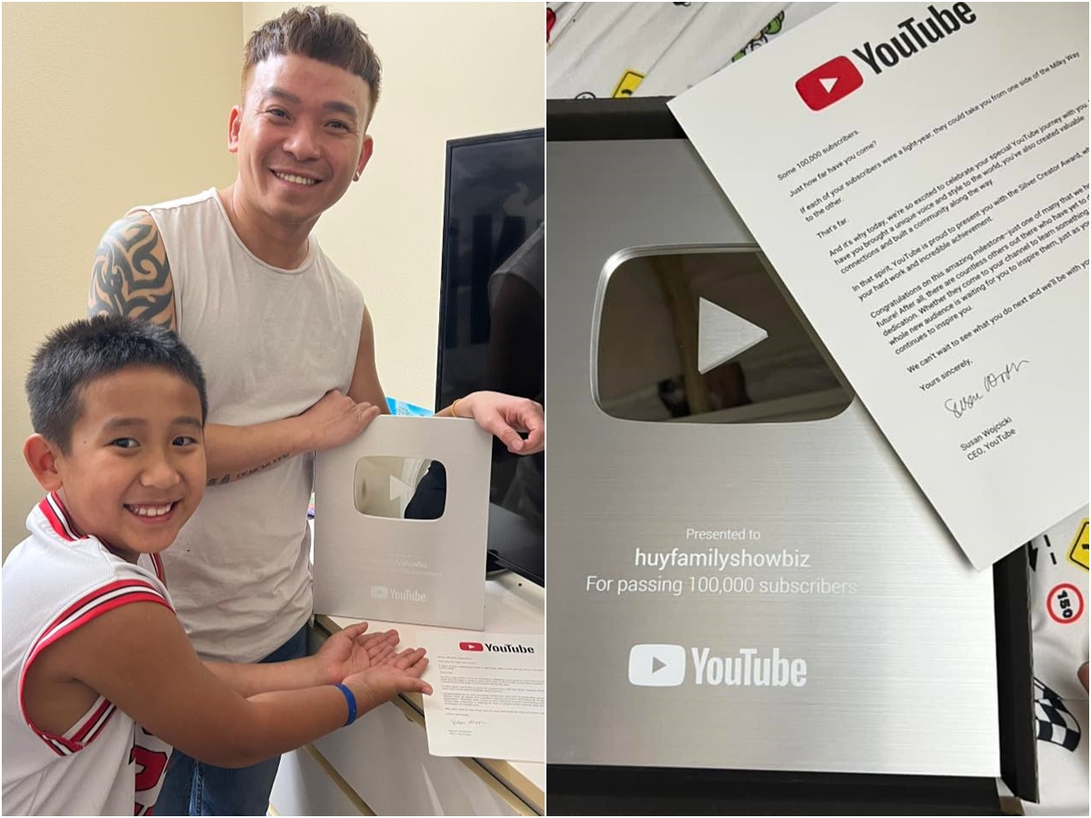 Em trai cố nghệ sĩ Phi Nhung đăng tải tin vui kênh Youtube 'Huy Family Showbiz' chính thức nhận nút bạc sau nhiều ngày mong ngóng