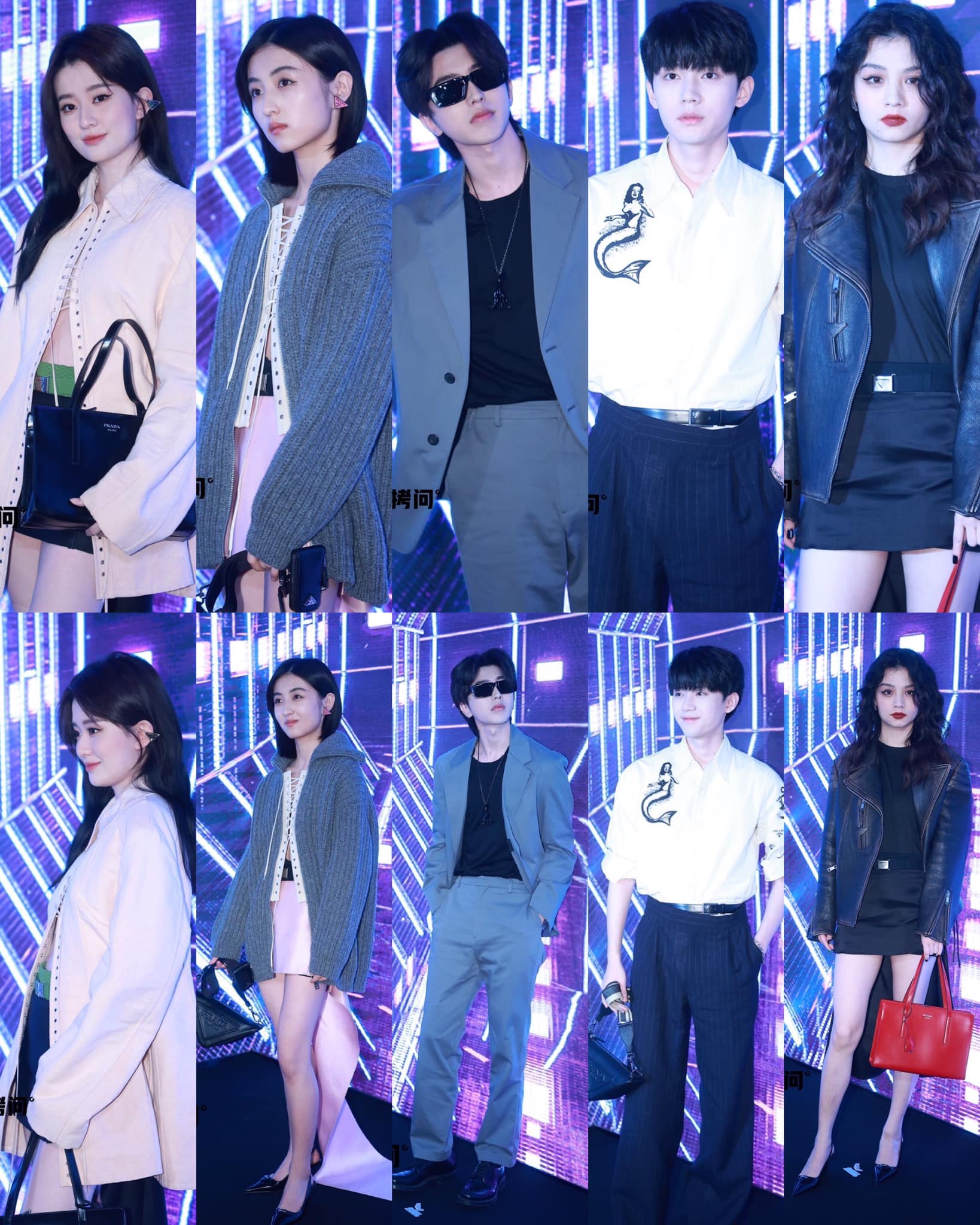 Tạo hình của Thái Từ Khôn, Xuân Hạ, Trương Tử Phong, Kiều Hân, Châu Dực Nhiên tại sự kiện của Prada vào tối qua