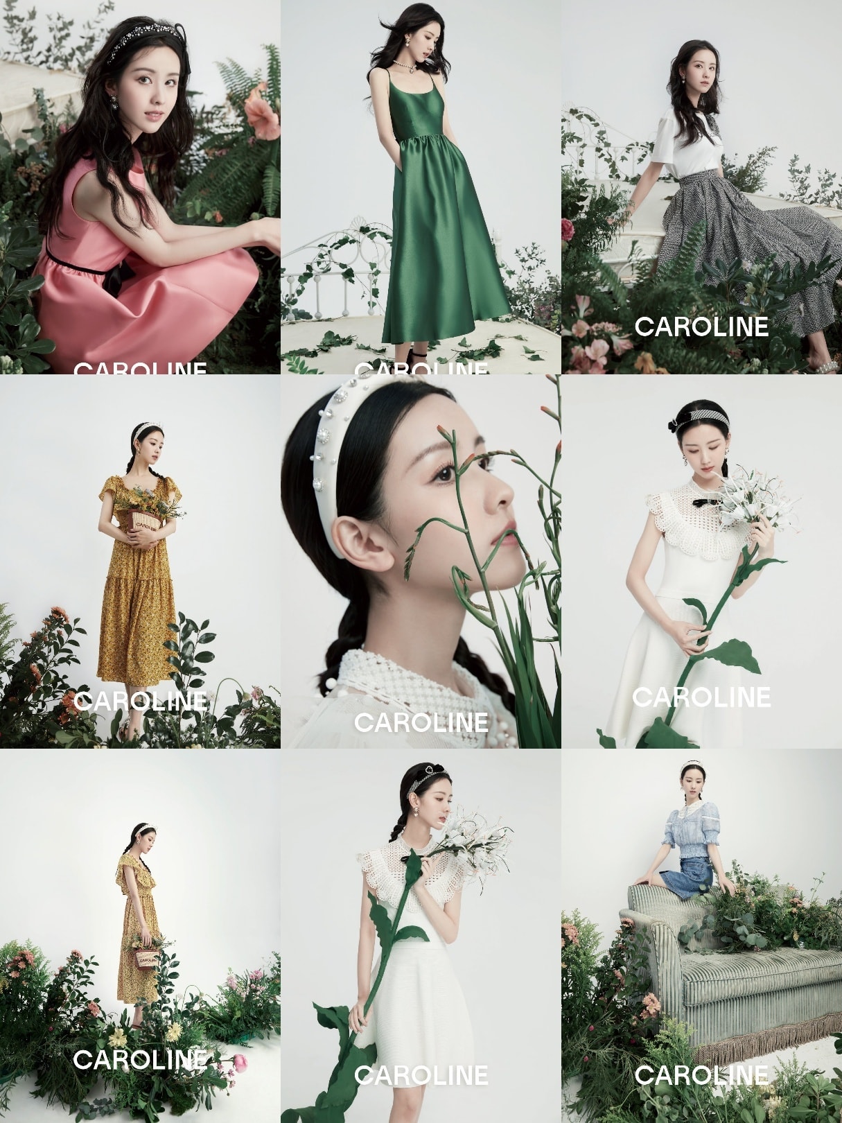 Loạt ảnh Trần Đô Linh chụp cho Caroline với chủ đề hoa cỏ mùa xuân.