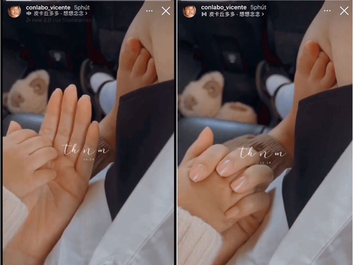 Hòa Minzy đăng tải khoảnh khắc nắm tay quý tử ngồi trên xe. Dù không đính kèm bất cứ thông tin gì, nhưng khán giả vẫn có thể cảm nhận được sự an yên, tự tại