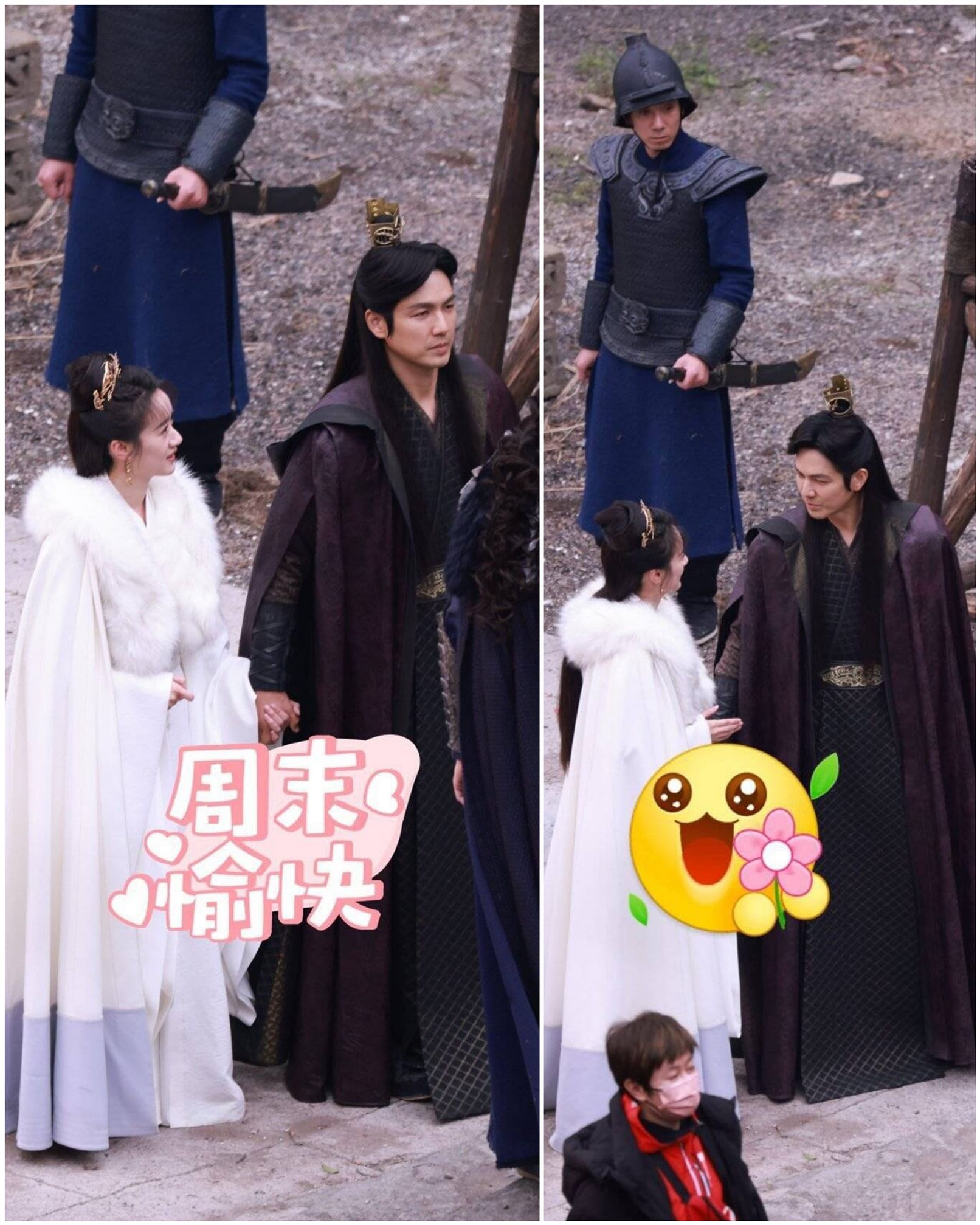 Hình ảnh hậu trường Viên Băng Nghiên và Chung Hán Lương bộ phim mới