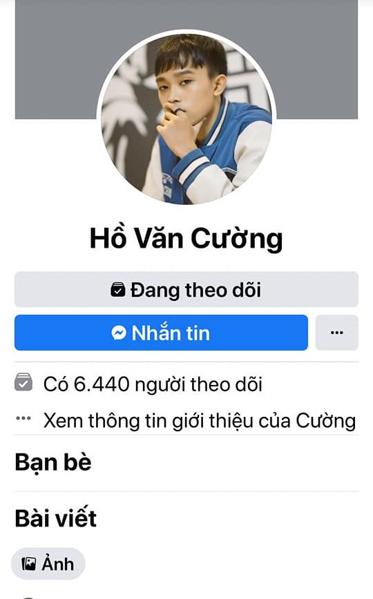 Hồ Văn Cường đã chính thức lập tài khoản Facebook mới